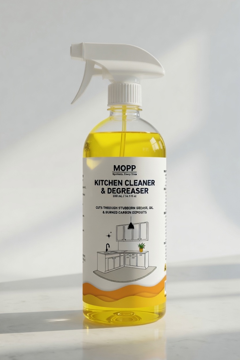 MOPP kitchen degreaser — 430 ml kitchen degreaser trigger spray bottle, Rs. 499, cash on delivery in Pakistan